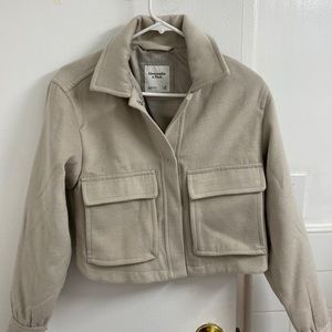 Abercrombie Cropped Wool Blend Shirt Jacket